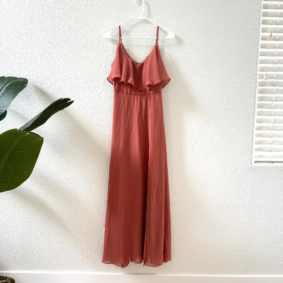 Birdy Grey Terracotta Jane Convertible Bridesmaid Dress S Chiffon Maxi - Picture 3 of 8